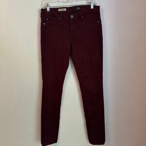 AG women’s size 28R wine colored, The Legging Super Skinny